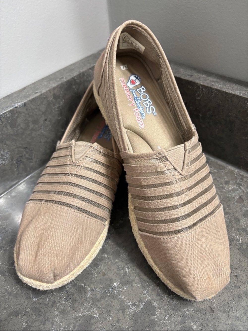 BOBS from Skechers Women's Espadrille Slip-On in Beige